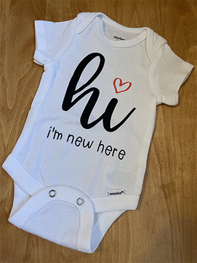 Baby onesie with design