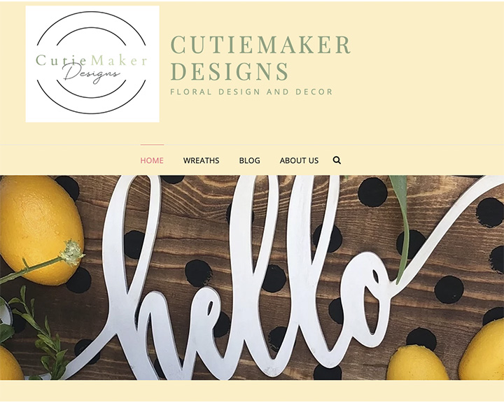 Image of CutieMaker Designs homepage
