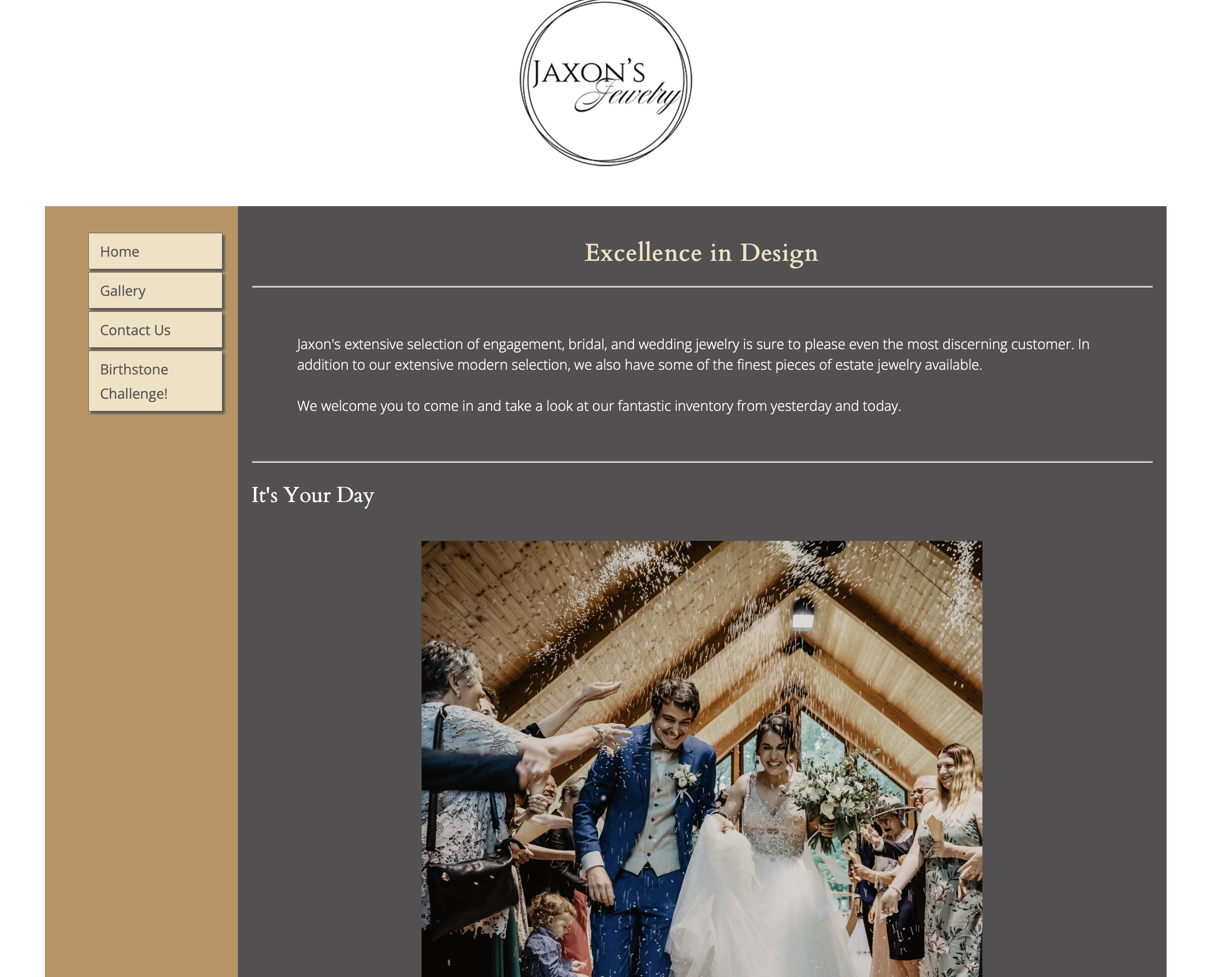 Image of Jaxon's Jewelry homepage